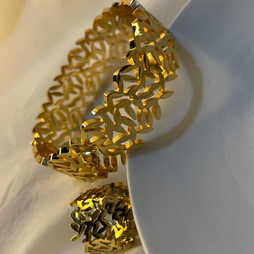 18k Gold plated elegant bangles of stainless steel